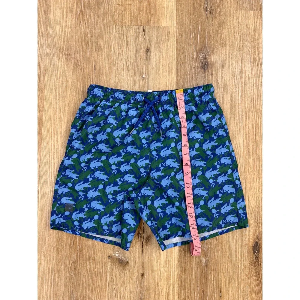Lacoste Minecraft Swim Trunks Kids 14 Blue Green Pixel Crocodile Board‎ Shorts